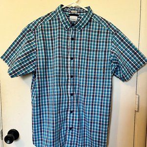 Columbia Mens Short Sleeved Button Down Collared Shirt Regular Fit L Large